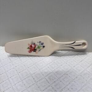 Vintage Cream and Pink Floral Serving Utensil